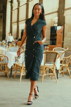 Black Double Breasted Pencil Dress -CHAUz Clothing Shop 34123996fed412be63b590c885e1de2bf6c7d0fa