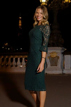 Dark Green Lace Fluted Cuff Midi Dress 13 Dark Green Lace Fluted Cuff Midi Dress -CHAUz Clothing Shop 3abc36d741b763ee4518bbafa315c9f944bdad8e