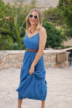 Mid Blue Denim Tiered Midi Dress -CHAUz Clothing Shop 44aa313fb9fbaaf8a9f242c717c3b4afee17e24c