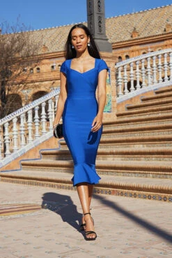 Cobalt Blue Premium Fluted Hem Bandage Jersey Dress -CHAUz Clothing Shop 4b093982ab9b67f9168d6c10112aa9a1be4dc5c2