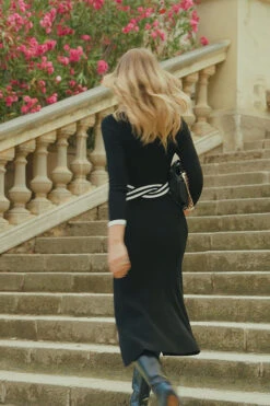 Black Twist Detail Fit & Flare Knitted Dress -CHAUz Clothing Shop 701f6110314b2fb32d52cdd1a281c691d56eb9b3