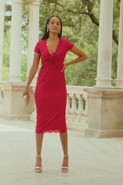 Raspberry Pink Short Sleeve Lace Jersey Dress 15 Raspberry Pink Short Sleeve Lace Jersey Dress -CHAUz Clothing Shop 89284137f7cf7c3a14dcbefc023bbca6f7e66cb2