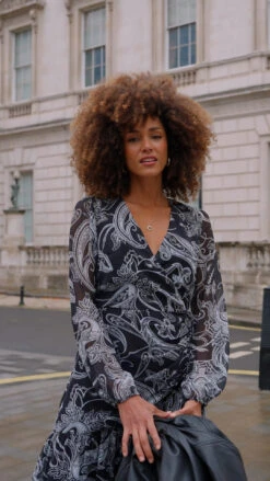 Black Paisley Print Wrap Maxi Dress -CHAUz Clothing Shop f1e6e1379ae020312ed4df7a2807414622c986fb