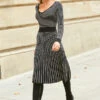 Black & White Stripe Fit & Flare Knitted Dress -CHAUz Clothing Shop web 22 s21dk314pt 004
