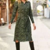 Khaki Green Zebra Print Belted Midi Shirt Dress -CHAUz Clothing Shop web 02 s20dw176khan 105