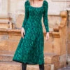 Green Animal Print Square Neck Jersey Midi Dress 2 Green Animal Print Square Neck Jersey Midi Dress -CHAUz Clothing Shop web 03 s1dj106gran01 085