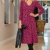 Pink & Black Animal Print Fit & Flare Midi Dress -CHAUz Clothing Shop web 05 s22dw210pian01 009