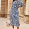Blue & White Zebra Print Midi Shirt Dress 2 Blue & White Zebra Print Midi Shirt Dress -CHAUz Clothing Shop web 2307 91 s23dw224blan01 91 038