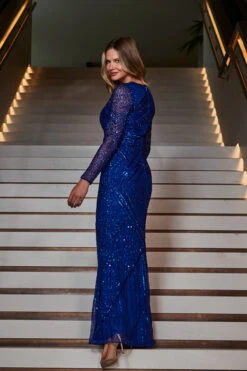 Sapphire Blue Premium Embellished Sequin Maxi Dress 11 Sapphire Blue Premium Embellished Sequin Maxi Dress -CHAUz Clothing Shop web 2309 36 a23dw008be0028 36 166