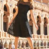 Black Luxe Lace Detail Fit & Flare Dress 2 Black Luxe Lace Detail Fit & Flare Dress -CHAUz Clothing Shop web 42 s22dw063bk 188