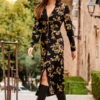 Black & Gold Baroque Print Zip Front Dress 2 Black & Gold Baroque Print Zip Front Dress -CHAUz Clothing Shop web 51 a22dw074bkcv01 159