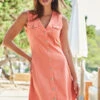 Coral Button Front Sleeveless Denim Dress 2 Coral Button Front Sleeveless Denim Dress -CHAUz Clothing Shop web 57 s20dd050rd0016 045