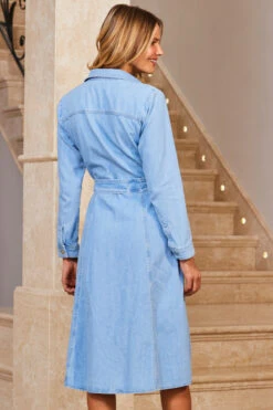 Light Wash Denim Midi Shirt Dress 11 Light Wash Denim Midi Shirt Dress -CHAUz Clothing Shop web 74 extras 132 1