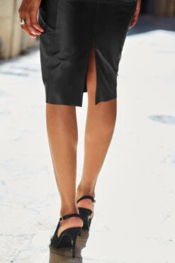 Black Zip Detail Leather Dress -CHAUz Clothing Shop web 94 s22dl021bk0001 179 rc