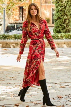 Red Multi Print Midi Shirt Dress -CHAUz Clothing Shop web rt 71 a21dw038rd0017 142