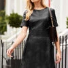Black Leather Panelled Shift Dress -CHAUz Clothing Shop web sosander pembridge square day2 317192440 black rt